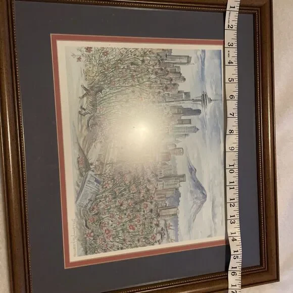 Sarah Clementson 1996 Seattle Landscape Print Numbered & Framed 592/1000